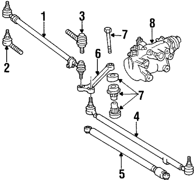 1243300803 - Steering: Steering Tie Rod Assembly for Mercedes-Benz Image