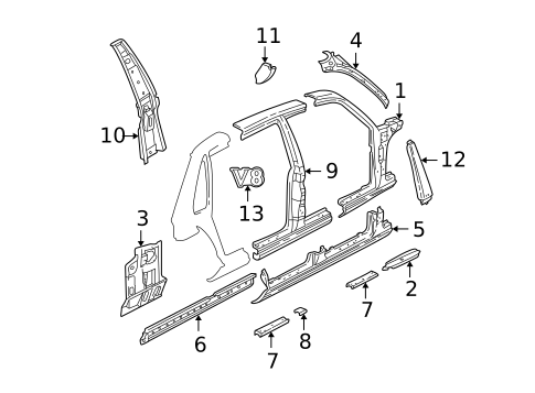 Center Pillar for 2001 Jaguar XJR #0