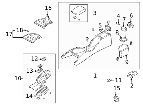 Center Console for 2000 Subaru Impreza #0
