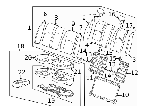 Rear Seat Components for 2014 Cadillac CTS #0