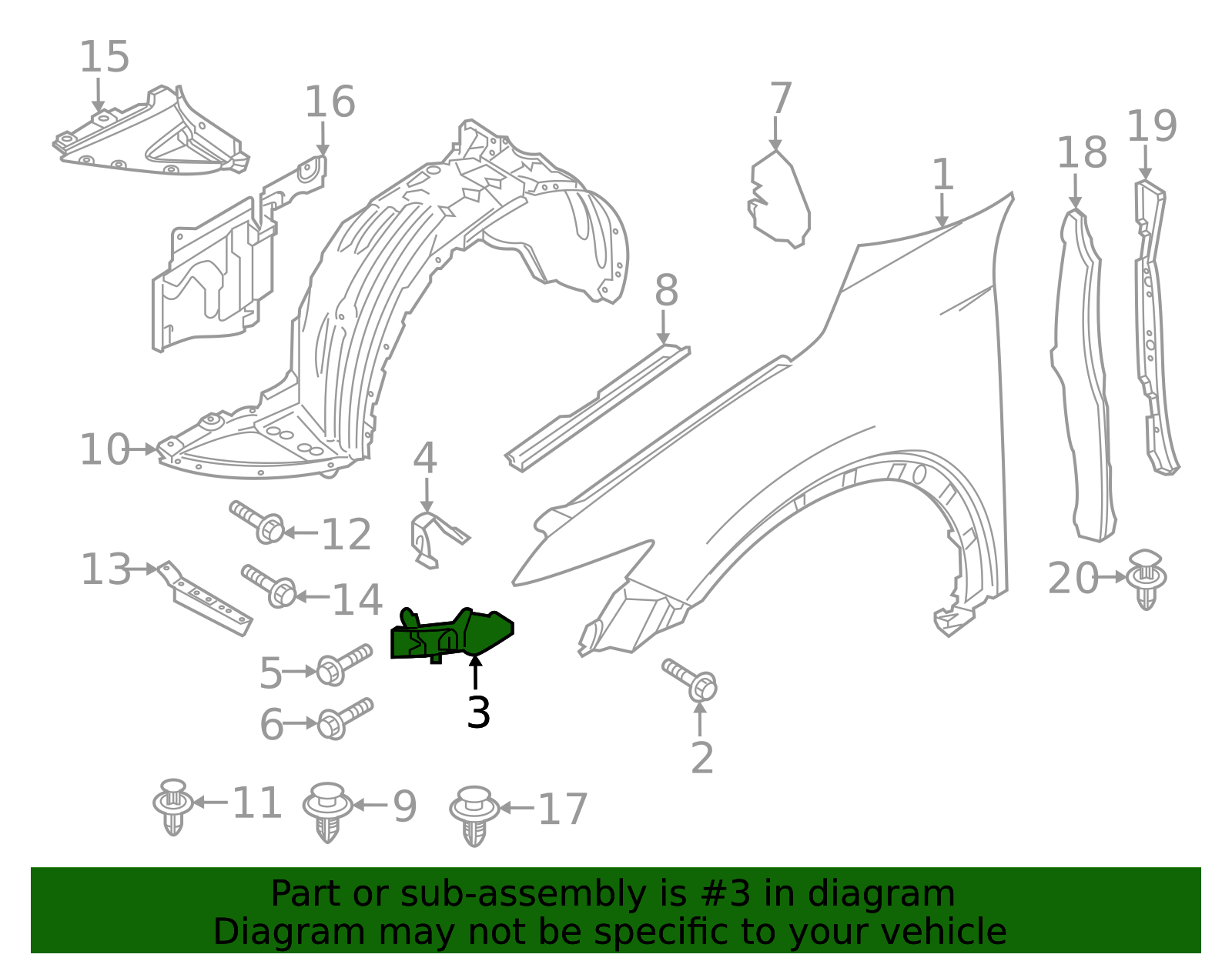 KBZW-52-1R0A | 2017-2025 Mazda CX-5 Fender Bracket | Palladino