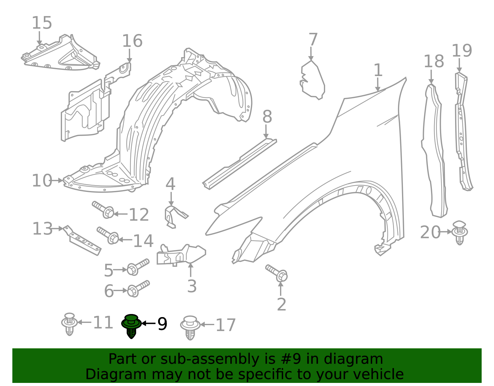 GJ21-68-885B-02 - Quarter Trim Panel Retainer Clip - 1989-2025