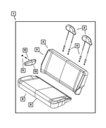 1HV751DVAA - : Rear Seat Cushion Cover And Foam for Chrysler: Town &amp; Country | Dodge: Grand Caravan Image