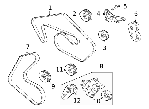 Belts & Pulleys for 2014 Jaguar XKR #0
