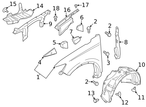 Fender & Components for 2020 Lincoln Nautilus #0