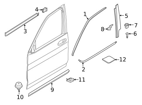 Exterior Trim - Front Door for 2021 BMW X4 #0