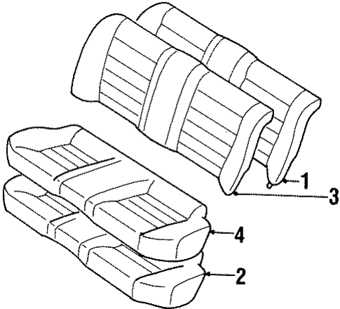 Rear Seat Components for 1996 Toyota Corolla #1