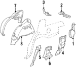 20445320 - Body: Inner Quarter Panel for Buick: Skylark | Oldsmobile: Calais, Cutlass Calais | Pontiac: Grand Am Image