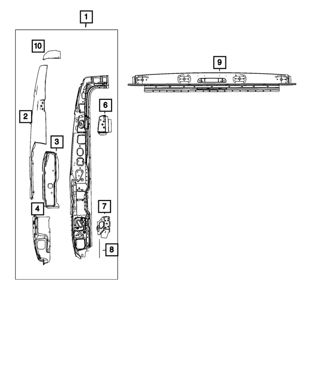 68606716AA - Body Sheet Metal Except Doors: Rear Corner Panel, Right for Mopar Image