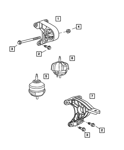 Engine Mounting for 2005 Jeep Liberty #1