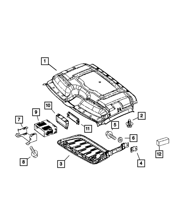 1HA89NCVAA - Interior Trim: Headliner, Front for Dodge: Sprinter 2500, Sprinter 3500 Image