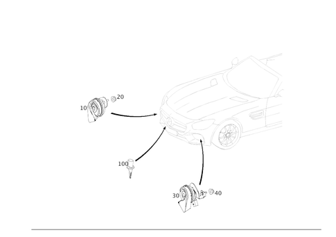 Horn and Outboard Temperature Indicator for 2020 Mercedes-Benz AMG GT R #0