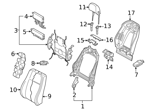 Front Seat Components for 2017 Audi Q7 #3