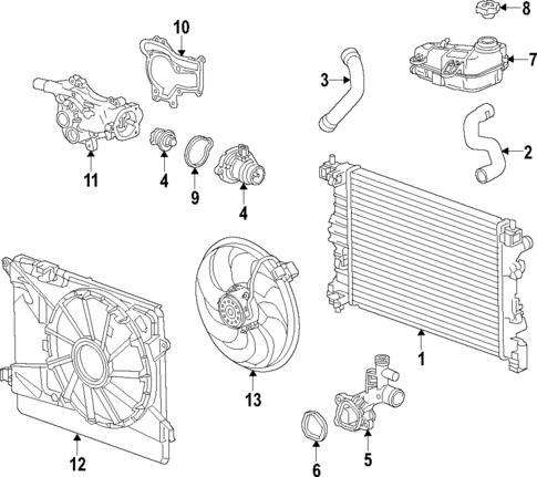 Radiator & AC Condenser Cooling Kit For 2016-2019 Buick Encore Chevrolet Trax