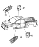 68620451AA - Electrical: Front Door Switch And Bezel for Chrysler: Town &amp; Country | Dodge: Grand Caravan | Ram: 1500, 2500, 3500, C/V Image