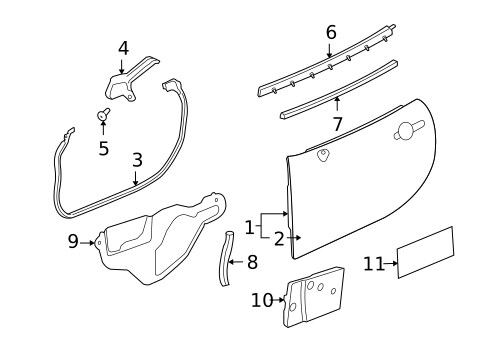 Door & Components for 2008 Saturn Sky #0