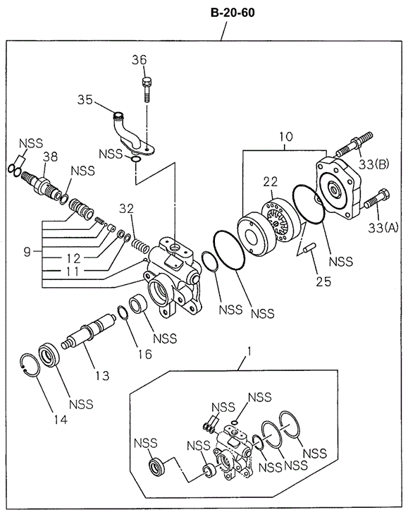 P.S. Pump Components (DX) for 1994 Honda Passport #0