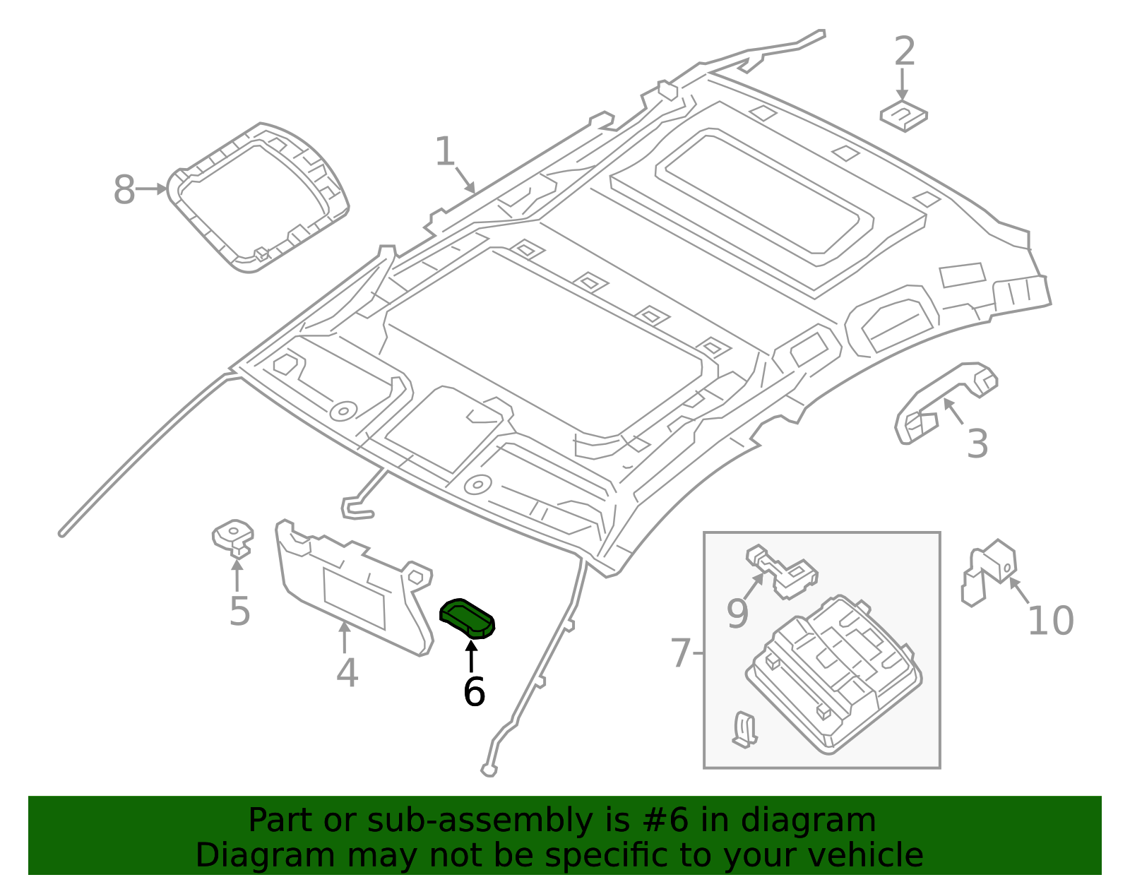 2013-2026 Nissan Sun-Visor Cover 96420-3JA0A | Parts for Nissans