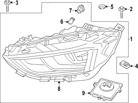 Headlamp Components for 2021 Ford Edge #0