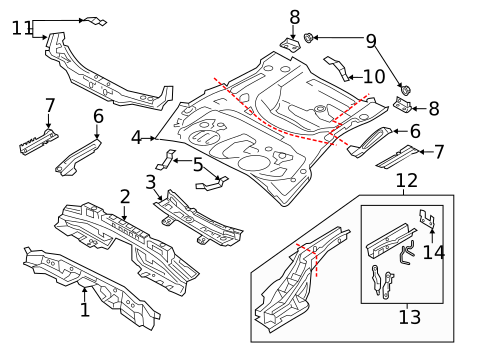 Rear Floor & Rails for 2019 Mazda CX-3 #0
