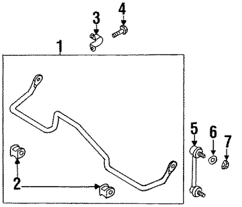 Stabilizer Bar & Components for 2004 Isuzu Axiom #1