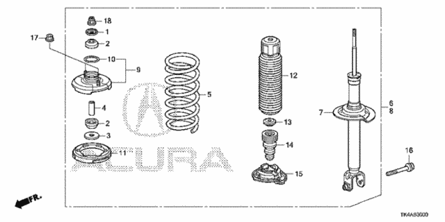 Rear Shock Absorber for 2013 Acura TL #0