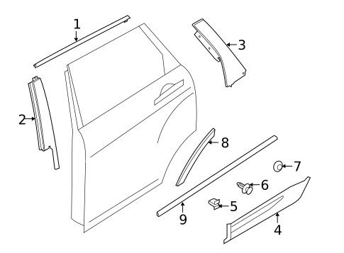 Exterior Trim - Rear Door for 2012 Land Rover Range Rover Evoque #0