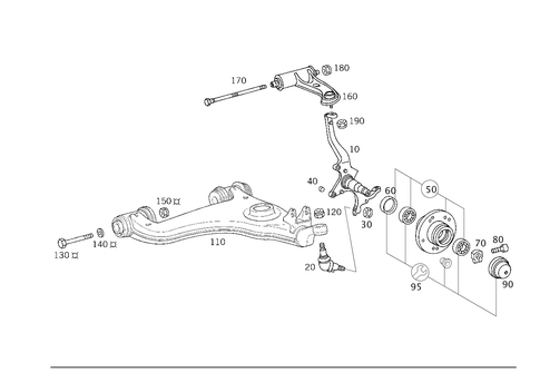 Steering Knuckle and Control Arm for 1999 Mercedes-Benz E430 #2