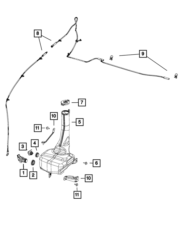 68195708AA - Electrical: Washer Reservoir Bracket for Mopar Image
