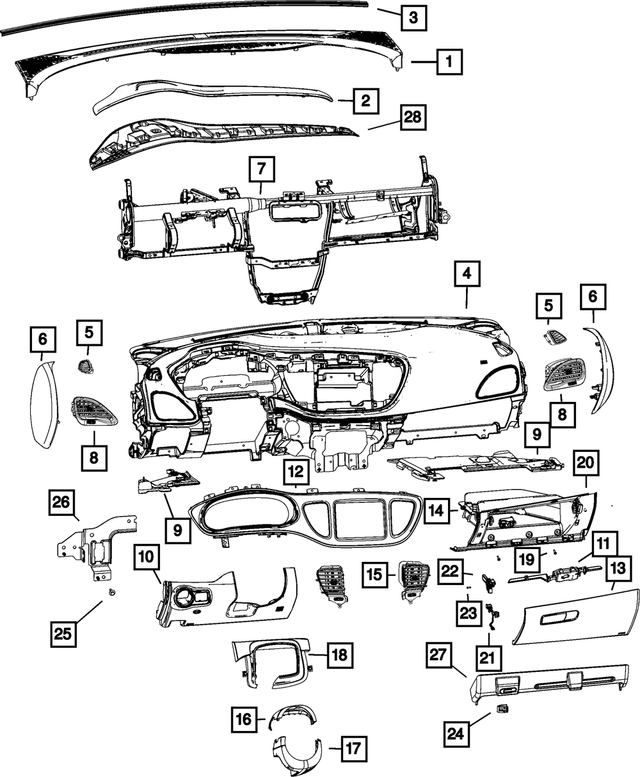 5RX03DX9AA - Interior Trim: Steering Column Opening Kneeblocker for Mopar Image