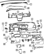 68142644AB - Interior Trim: Instrument Panel Bracket for Dodge: Dart Image