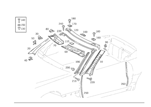 Panelling, Door Edge Guard Sections for 1996 Mercedes-Benz SL320 #0