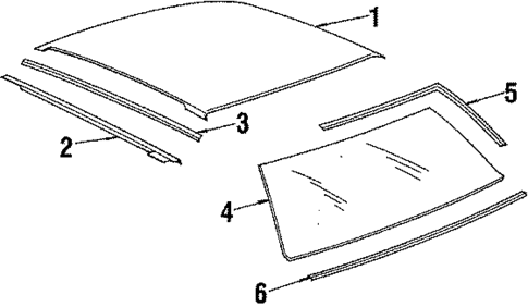 Roof & Back Glass for 1987 Chevrolet Cavalier #0