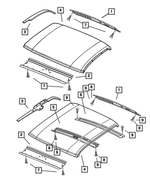 55255510AB - Body Sheet Metal Except Doors: Roof Rear Header for Mopar Image image
