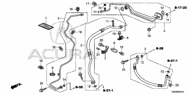 A/C Air Conditioner (Hoses/Pipes) (2.4L) (1) for 2015 Acura ILX #0