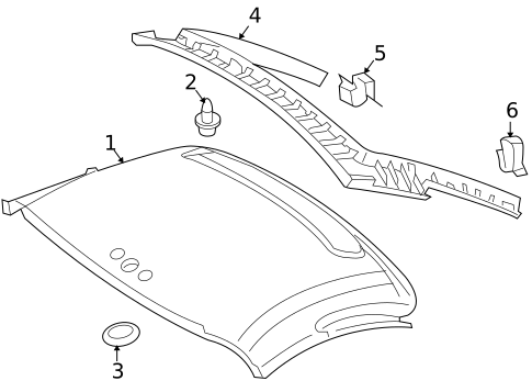 Interior Trim - Top for 2006 Mercedes-Benz SLK280 #0