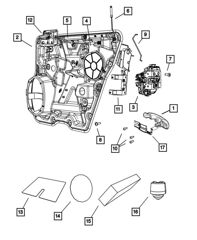 XU82GBSAD - : Exterior Door Handle, Right for Mopar Image