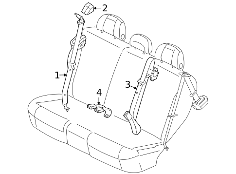 Rear Seat Belts for 2007 Mercury Mariner #0