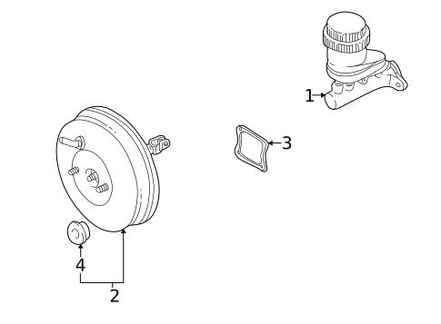Master Cylinder - Components On Dash Panel for 2004 Dodge Stratus #0