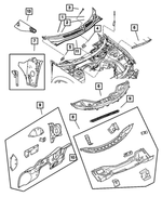 4805317AH - Body Sheet Metal Except Doors: Cowl Top Screen, Left for Mopar Image
