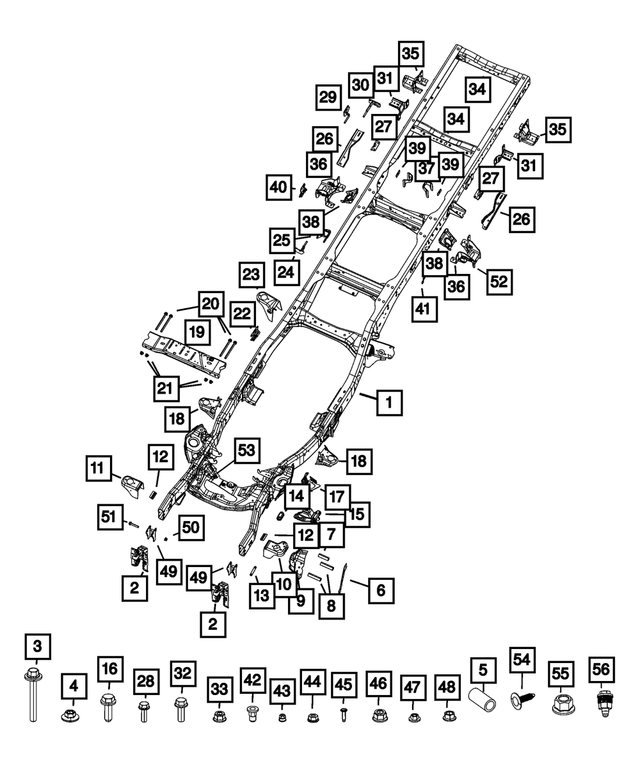68534044AA - : Chassis Frame Assembly for Mopar Image