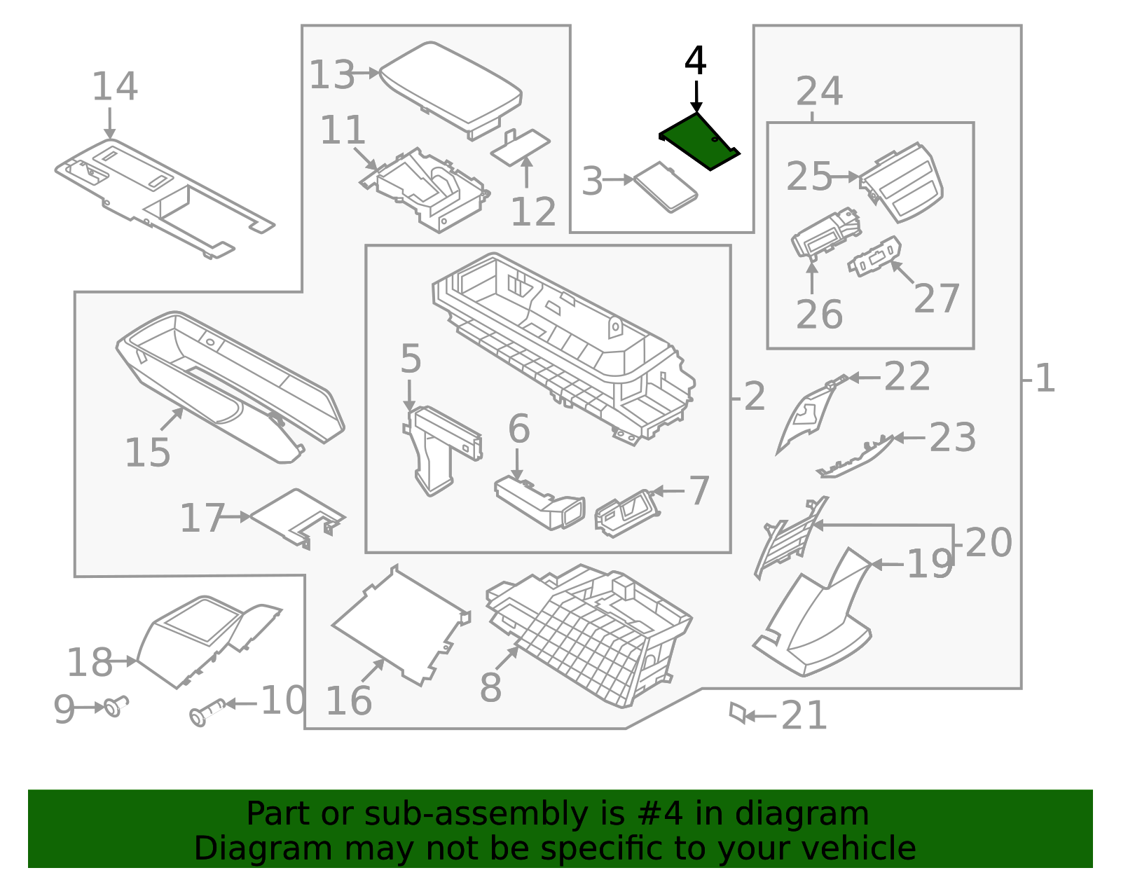 96972-5MR1A - Console Mat 2023-2025 Nissan ARIYA | Official Nissan ...