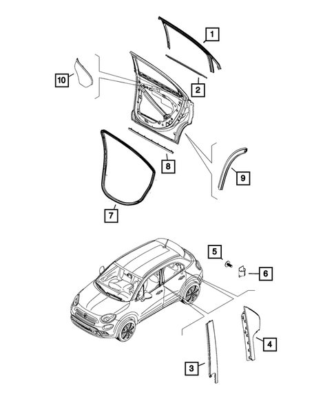 Weatherstrips and Seals for 2018 Fiat 500X #1