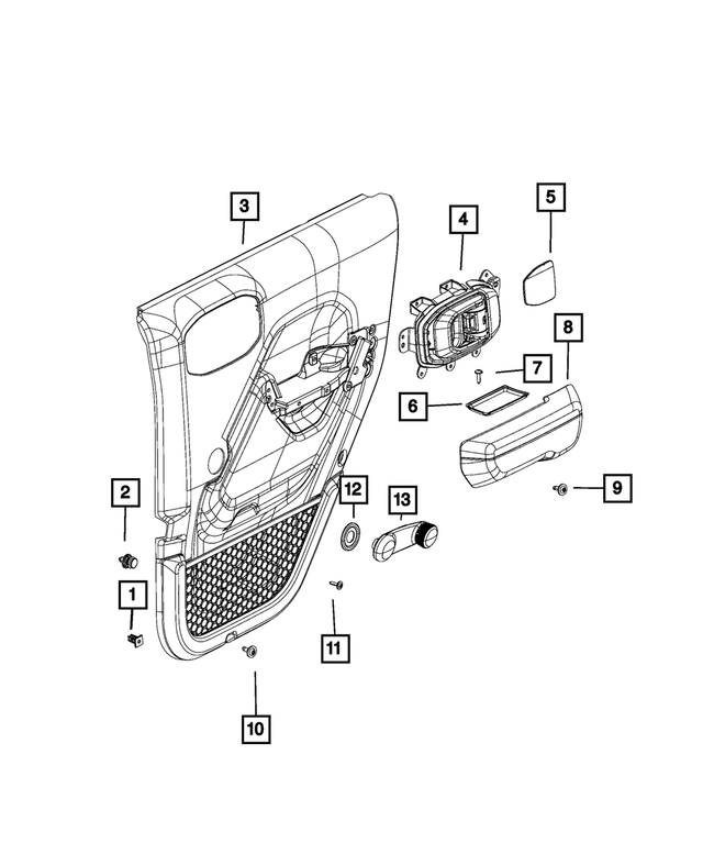 7SA95TX7AA - Interior Trim: Rear Door Trim Panel Assembly, Left for Mopar Image