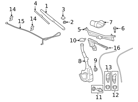 Wiper & Washer Components for 2017 GMC Acadia Limited #0