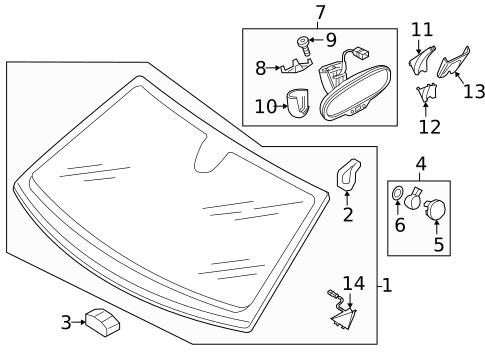 Glass - Windshield for 2022 Audi SQ7 #0
