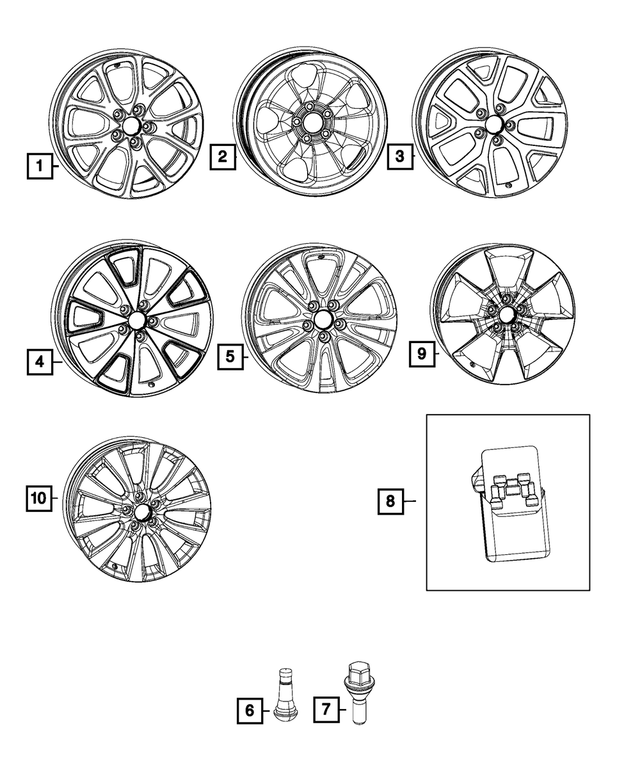 4726487AA - Wheels: Wheel Lock Kit for Mopar Image