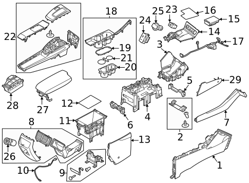 Center Console for 2023 Hyundai Sonata #0