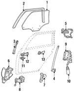 E6DZ5425712A - Body: Door Glass for Ford: Taurus | Mercury: Sable Image