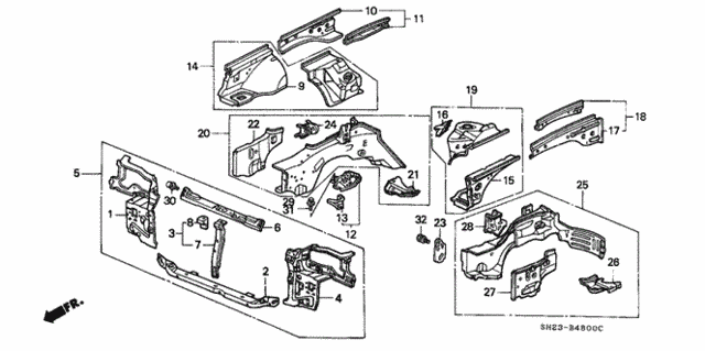 Front Bulkhead for 1991 Honda CRX #0